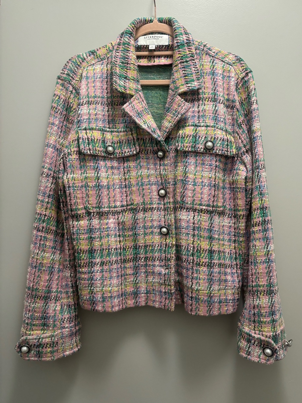 NWT Liverpool Pink Multi Tweed Blazer Jacket size S